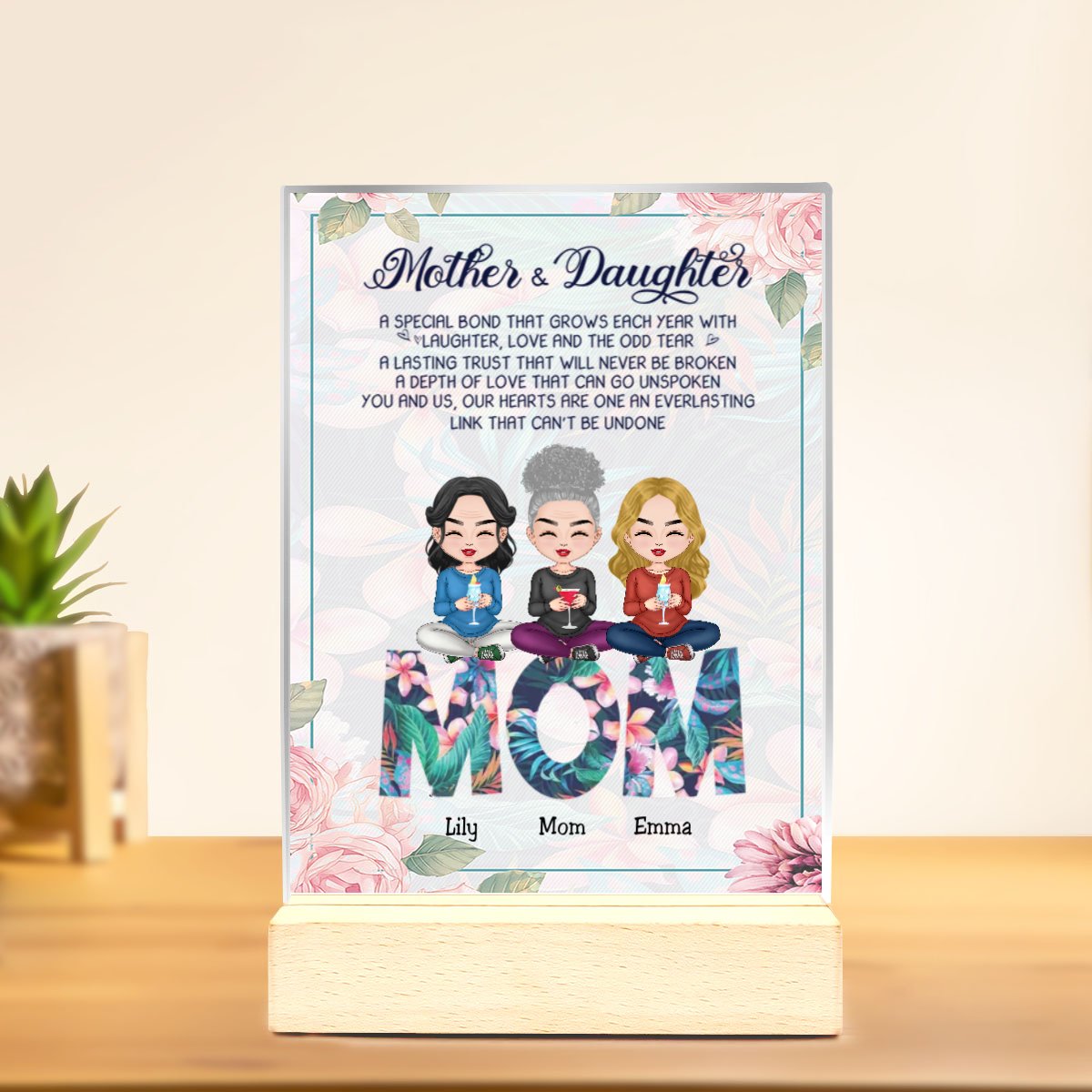 Mother - Mother & Daughter A Special Bond - Personalized Acrylic Plaque (SA) - Makezbright Gifts