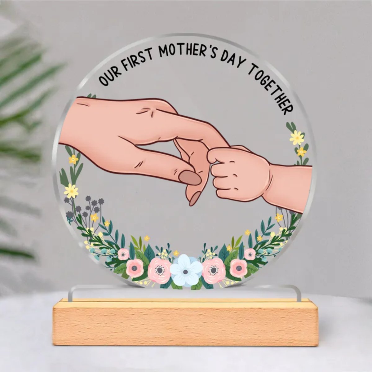 Mother - Our First Mother's Day Together - Personalized Circle Acrylic Plaque - Makezbright Gifts