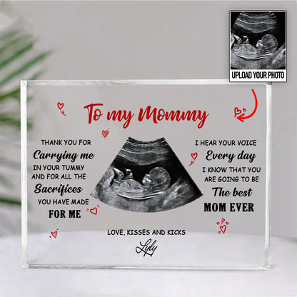 Mother - Thank You For Carrying Me In Your Tummy - Personalized Acrylic Plaque - Makezbright Gifts