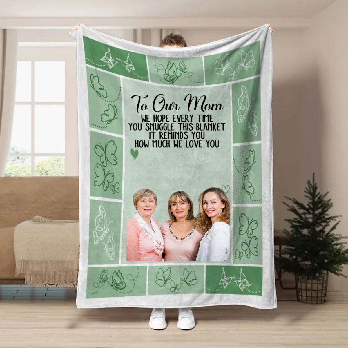 Mother - This Blanket Reminds I Love You - Personalized Blanket - Makezbright Gifts