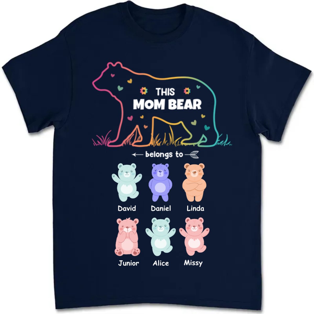 Mother - This Mama Bear Belongs To - Personalized T Shirt - Makezbright Gifts