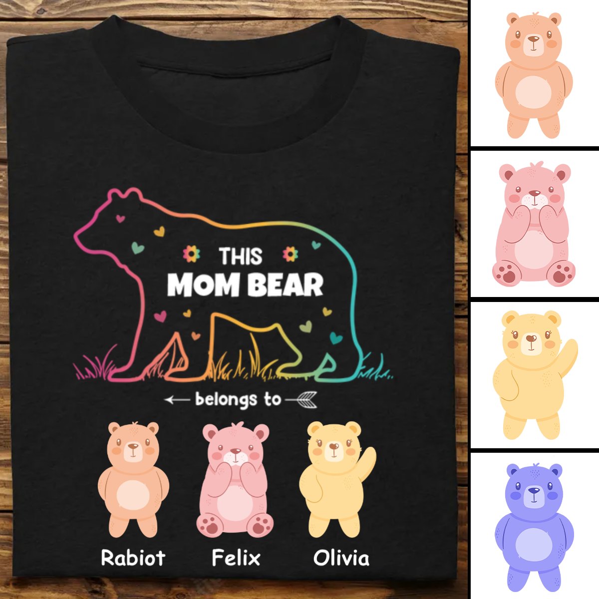Discover Mother - This Mama Bear Belongs To - Personalized T Shirt