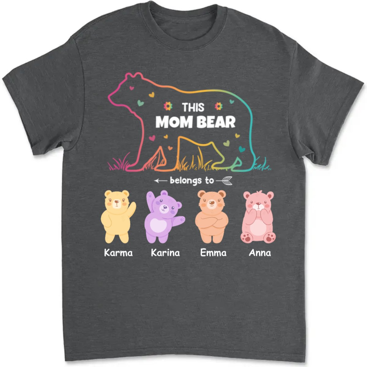 Mother - This Mama Bear Belongs To - Personalized T Shirt - Makezbright Gifts