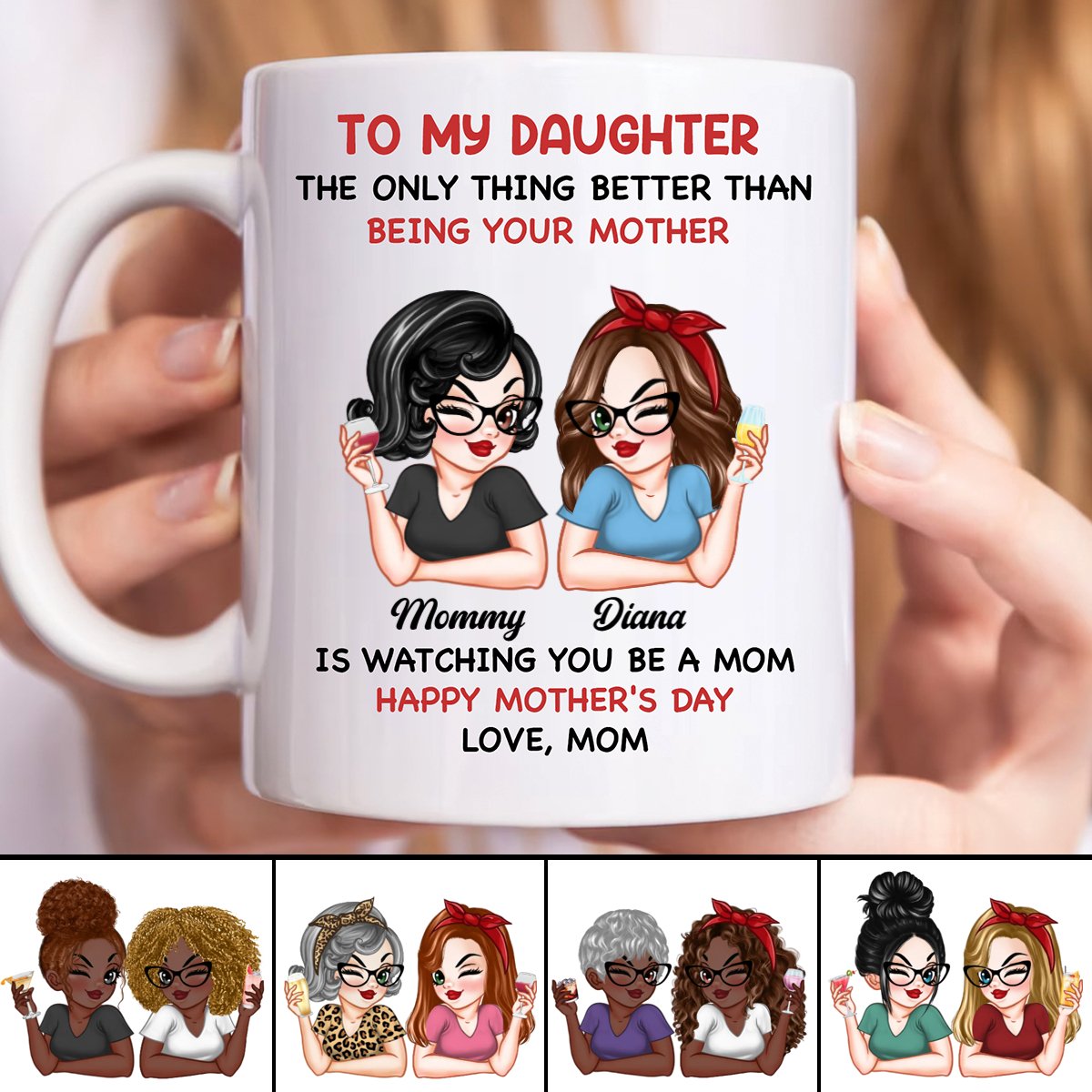 Mother - To My Daughter Happy Mother‘s Day - Personalized Mug (QH) - Makezbright Gifts