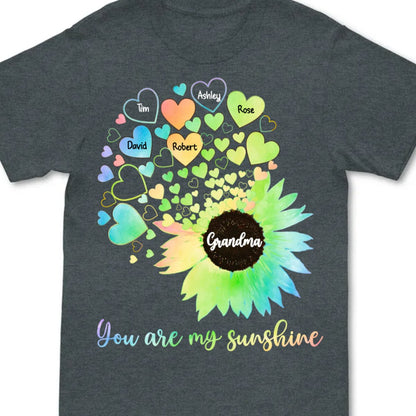 Mother - You are My Sunshine - Personalized Black Unisex T - Shirt - Makezbright Gifts