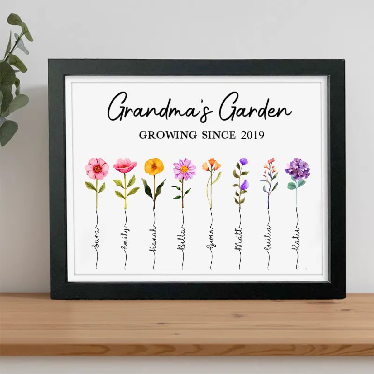 Mother's Day - Happy Mother's Day Grandma's Garden Family Picture Frame - Personalized Gift - Makezbright Gifts