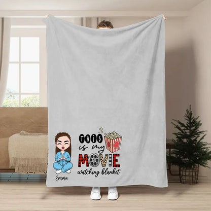 Movie Lover - This Is My Movie Watching Blanket - Personalized Blanket - Makezbright Gifts