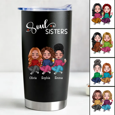 Sisters - Soul Sisters - Personalized Tumbler (BL)
