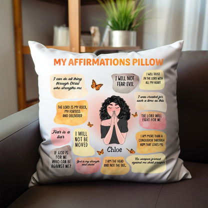 My Affirmations Pillow - Personalized Pillow - Makezbright Gifts