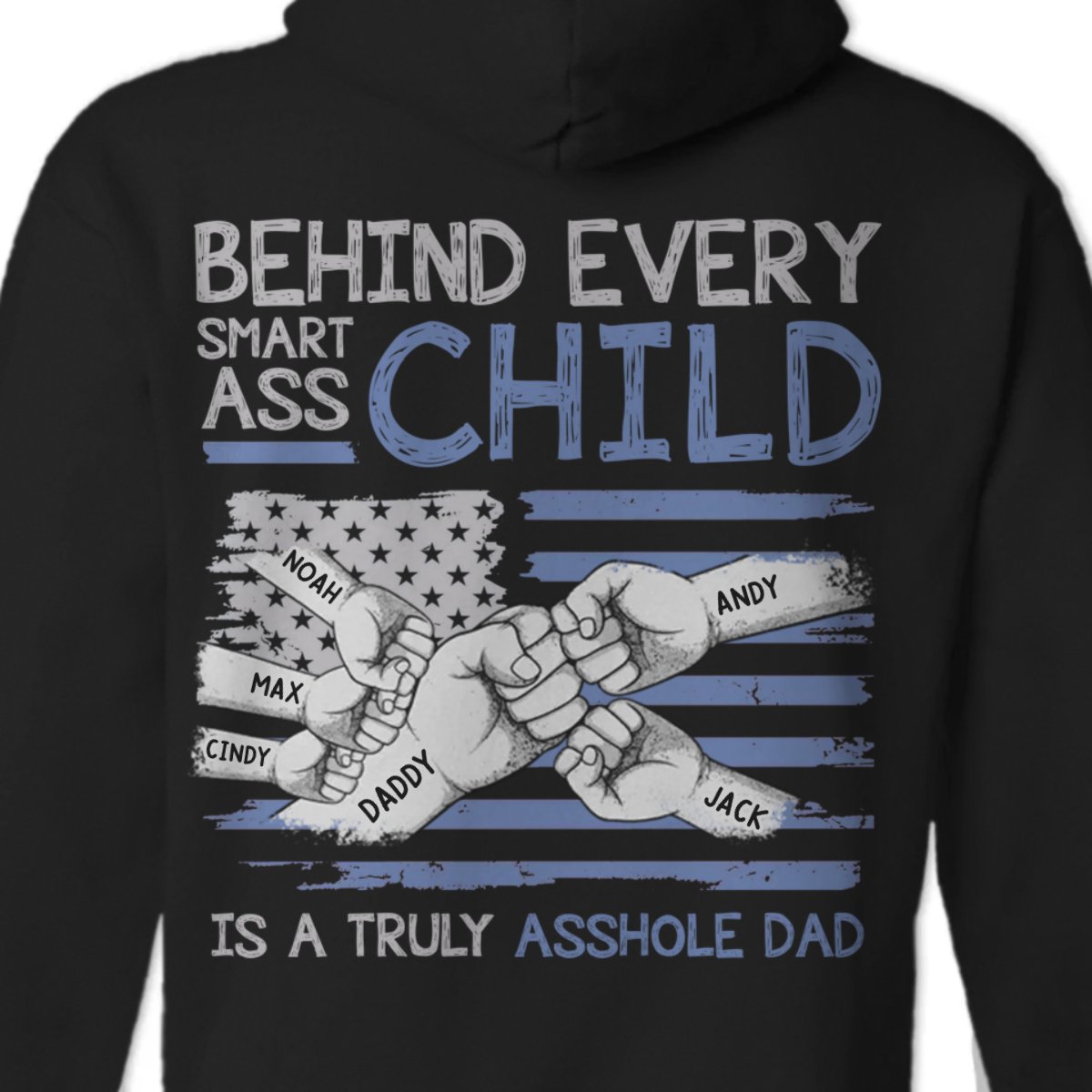 My Dad Taught Me Everything He Knows - Family Personalized Custom Back Printed Unisex T - shirt, Hoodie, Sweatshirt - Father's Day, Gift For Dad - Makezbright Gifts