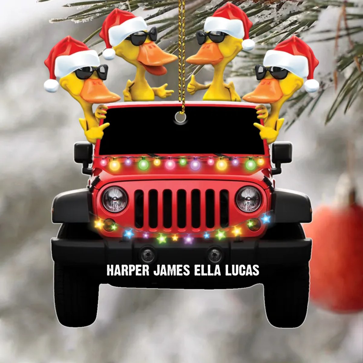 Off - Road Car Lovers - Traveling Duckies Duck Lovers - Personalized Christmas Ornament - Makezbright Gifts