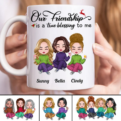 Our Friendship Is A True Blessing To Me - Personalized Mug - Makezbright Gifts