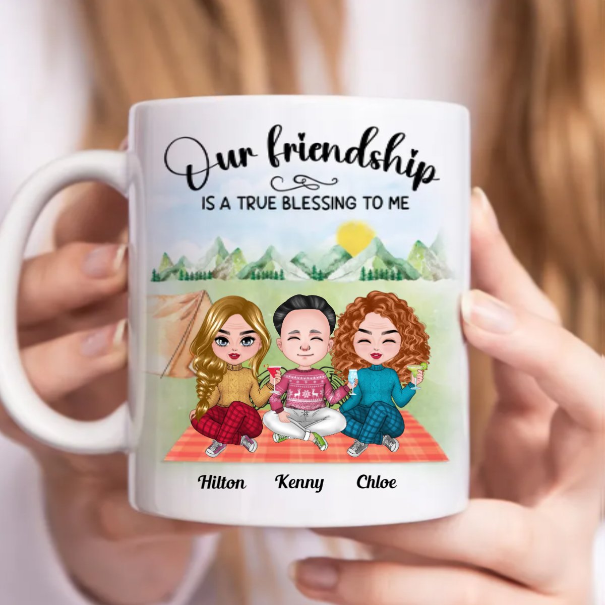 Our Friendship Is A True Blessing To Me - Personalized Mug (LH) - Makezbright Gifts