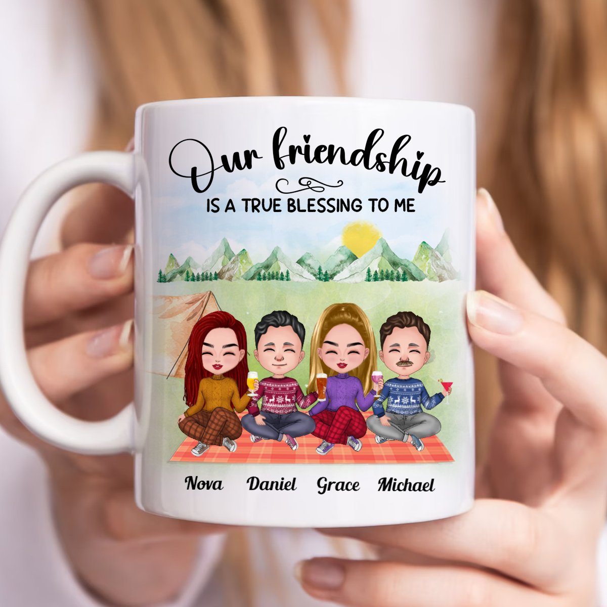 Our Friendship Is A True Blessing To Me - Personalized Mug (LH) - Makezbright Gifts