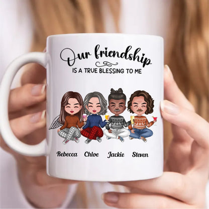 Our Friendship Is A True Blessing To Me - Personalized Mug (N) - Makezbright Gifts