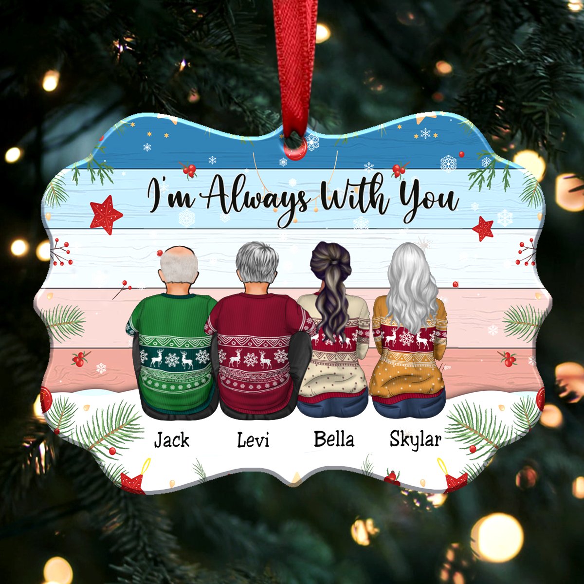 Personalized Brothers & Sister Ornament - I’m Always With You - Makezbright Gifts