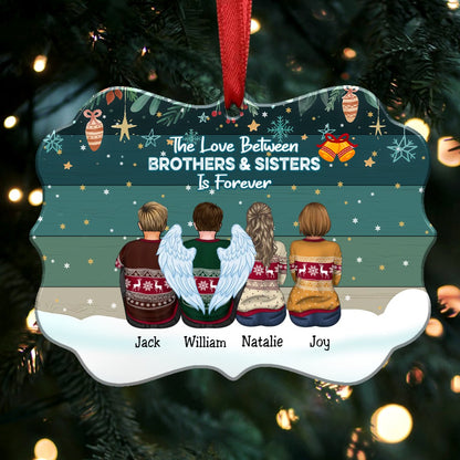 Personalized Brothers & Sisters Ornament - The Love Between Brothers & Sisters Is Forever - Makezbright Gifts