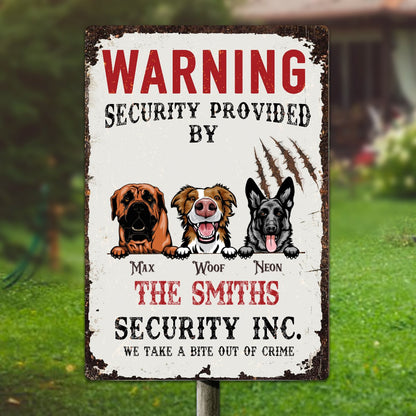 Personalized Custom Warning Board Dogs Metal Sign - Makezbright Gifts