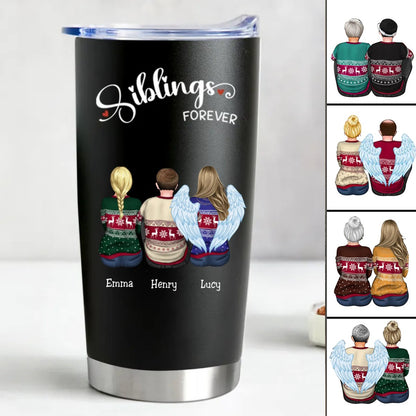 Personalized Stainless Steel Insulated Tumbler - Siblings Forever (20oz) - Makezbright Gifts