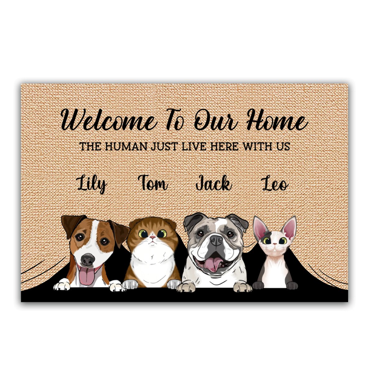 Pet Lover - Welcome To The Pet Home - Personalized Doormat - Makezbright Gifts