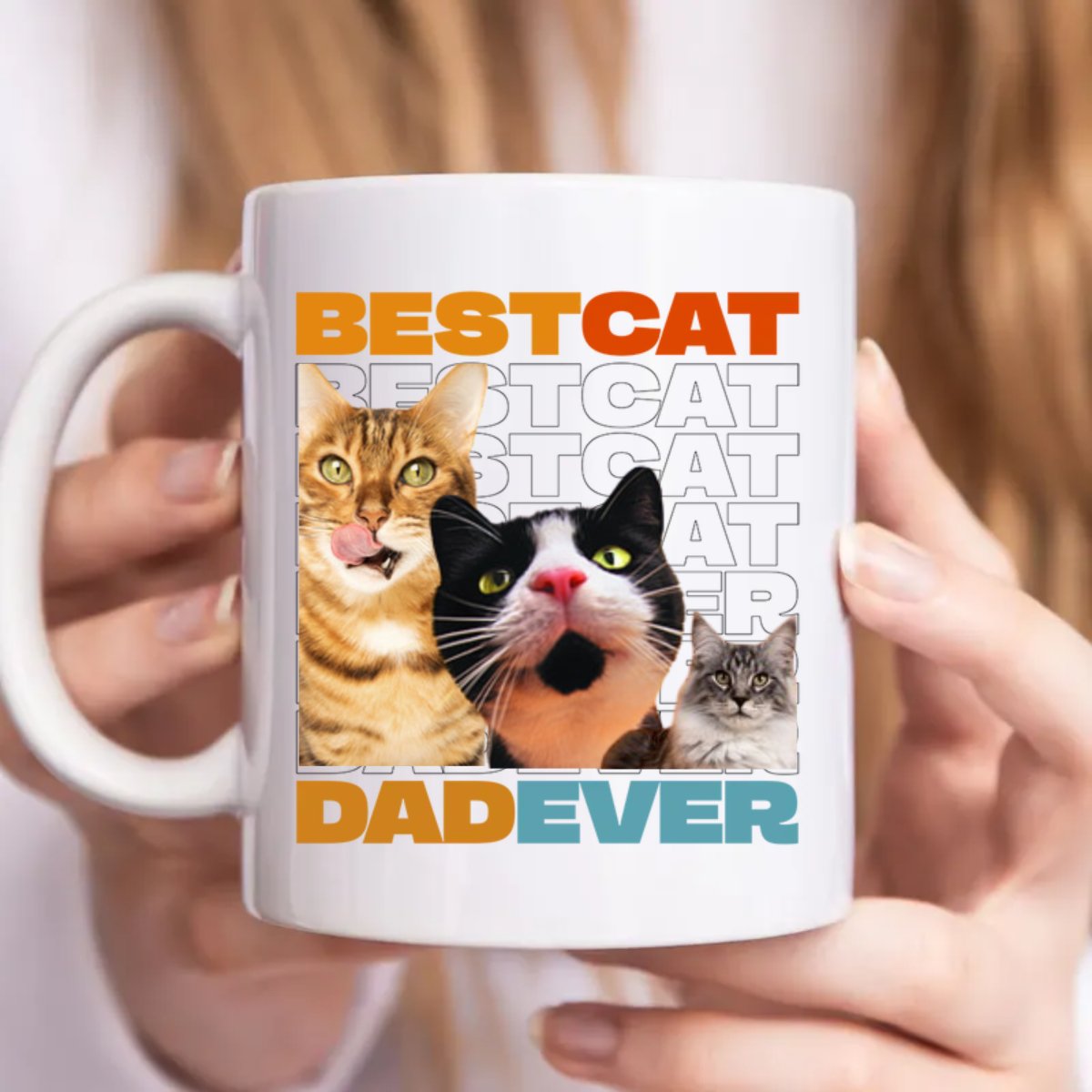 Pet Lovers - Best Cat Dad Ever - Personalized Mug - Makezbright Gifts