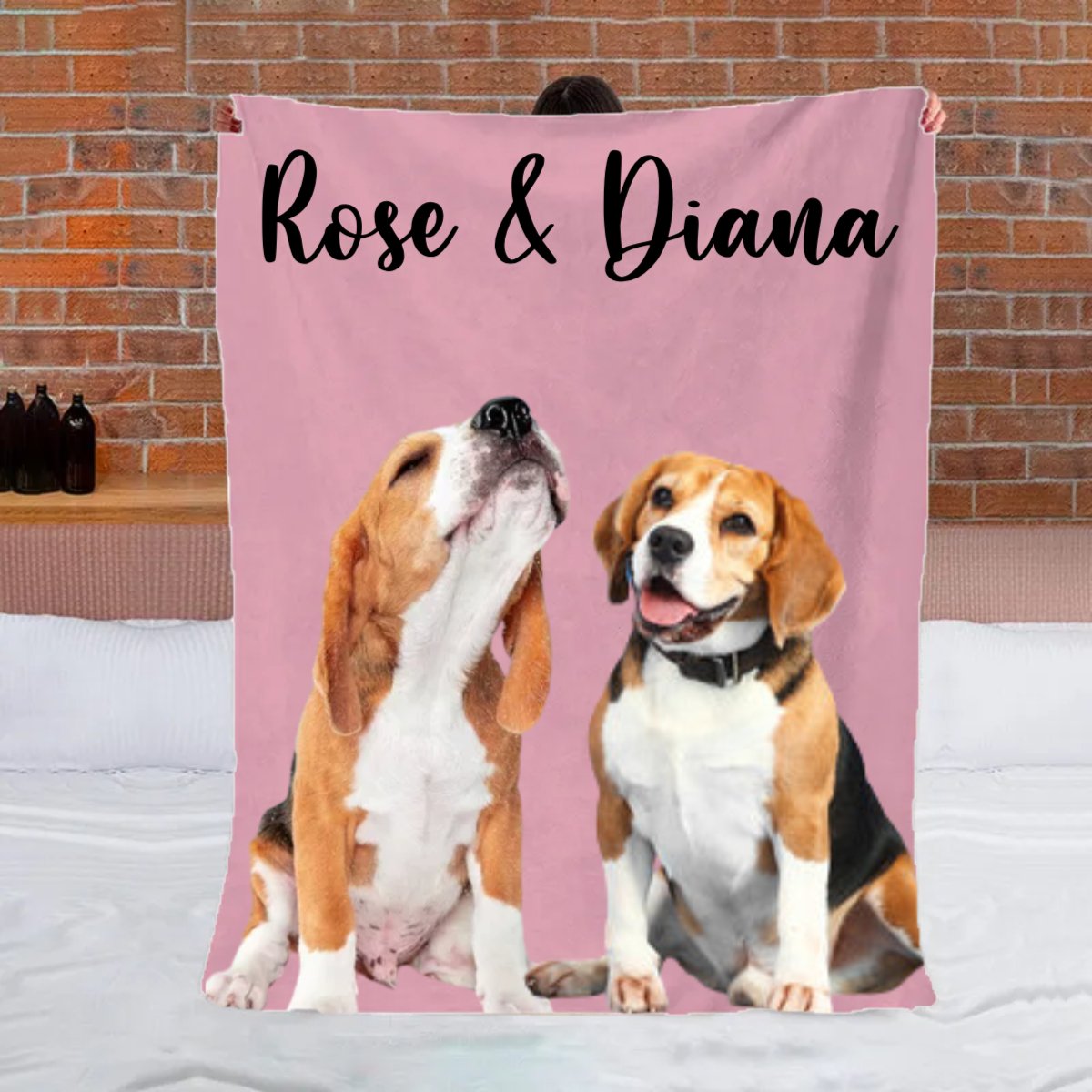 Pet Lovers - Custom Photo Dogs And Cats - Personalized Blanket V2 - Makezbright Gifts