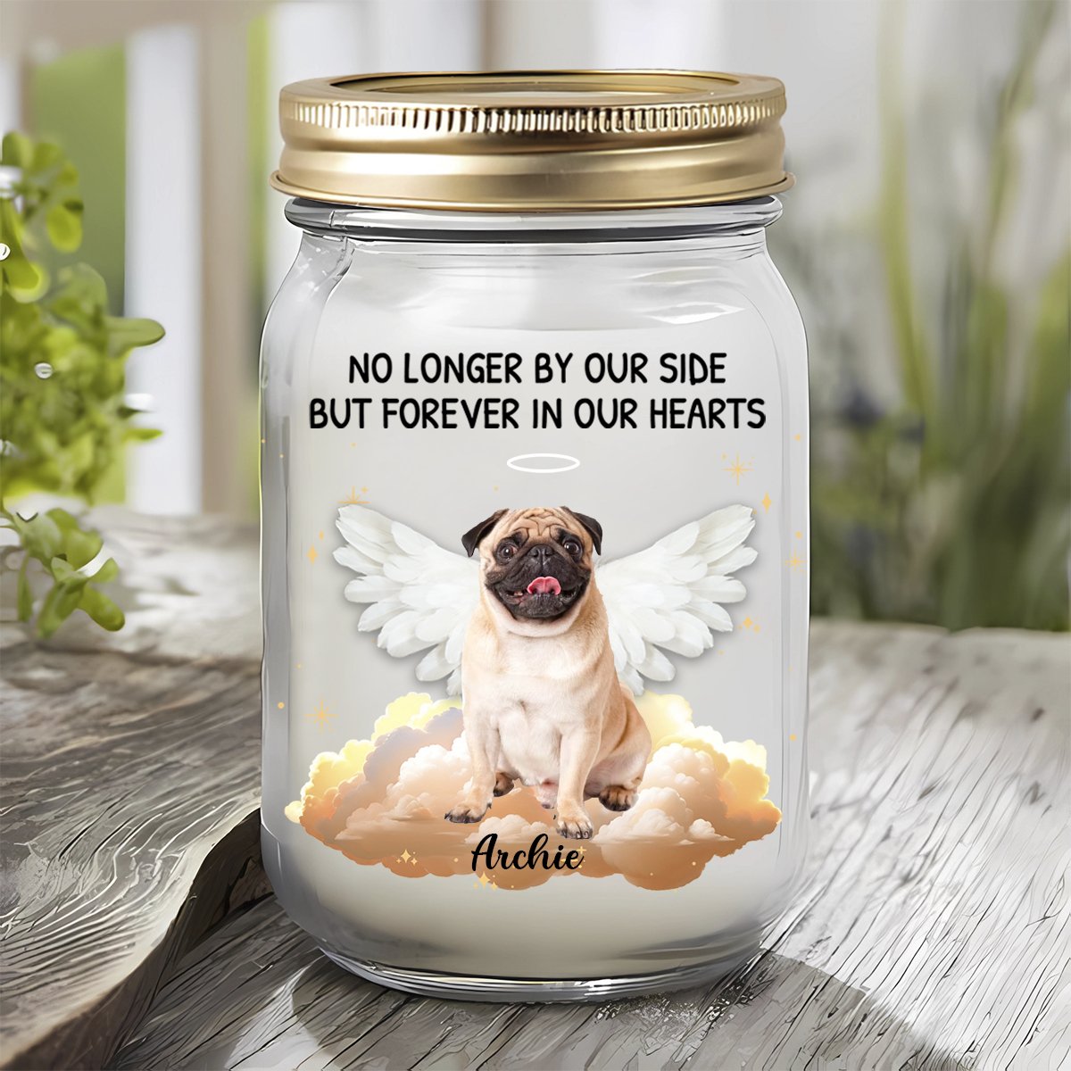 Pet Lovers - Custom Photo Forever In My Heart - Personalized Jar Light (VT) - Makezbright Gifts