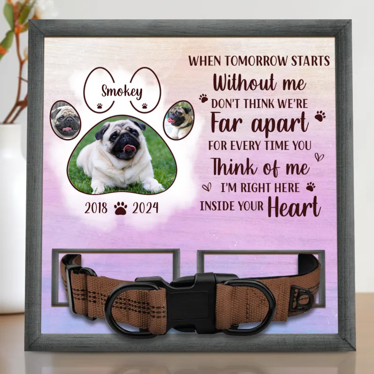 Pet Lovers - Custom Photo I'm Right Here Inside Your Heart - Personalized Pet Loss Sign - Makezbright Gifts