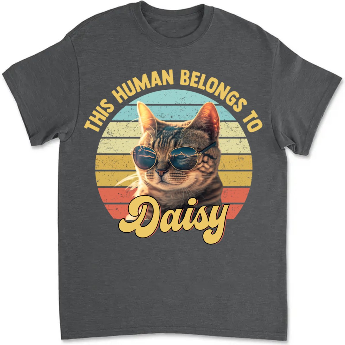 Pet Lovers - Custom Photo This Human Belongs To - Personalized Unisex T - shirt - Makezbright Gifts