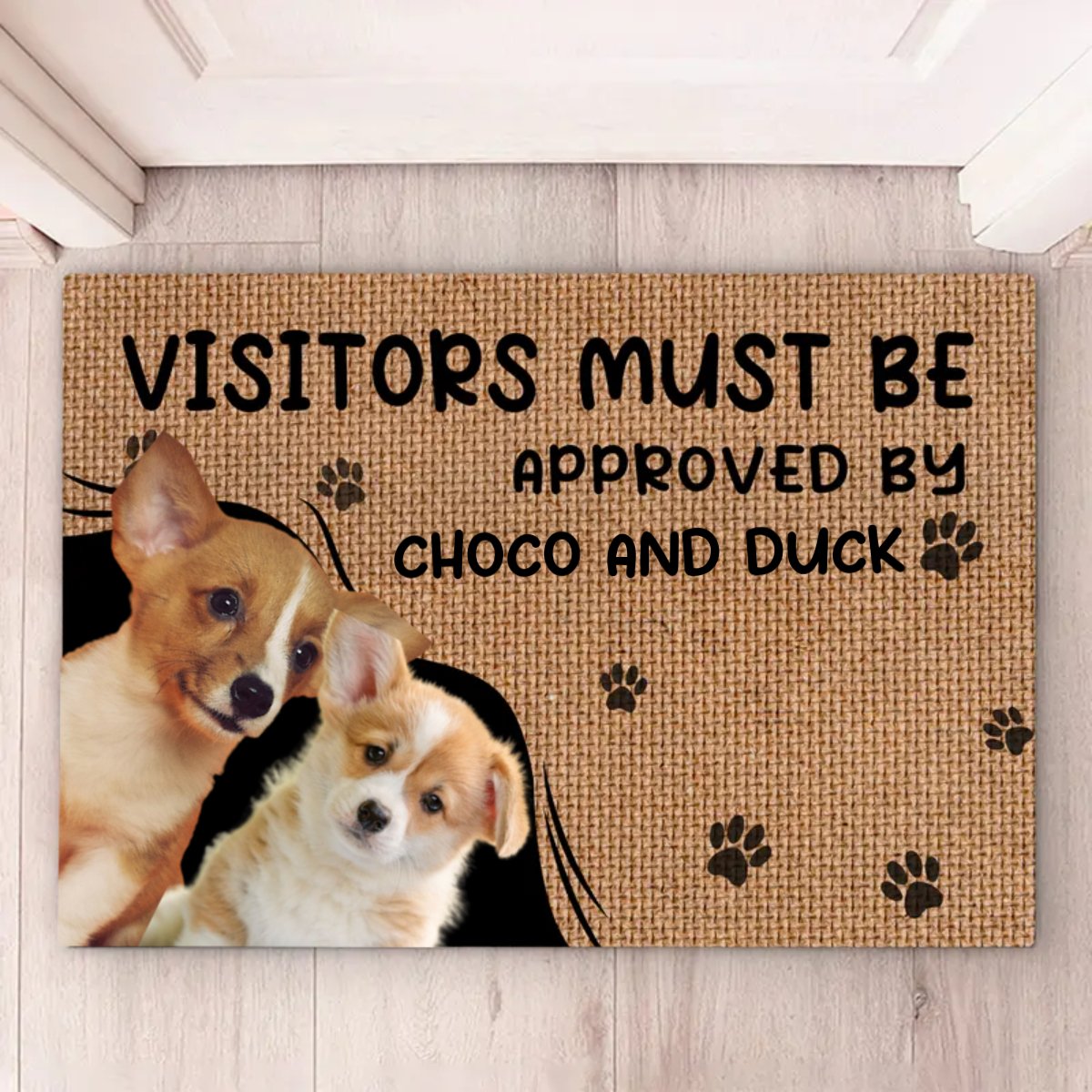 Discover Pet Lovers - Custom Photo Visitors Must Be Aapproved By This Dog - Personalized Doormat