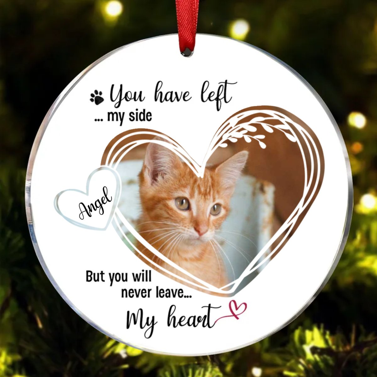 Pet Lovers - Dog Cat Memorial - Personalized Circle Ornament - Makezbright Gifts