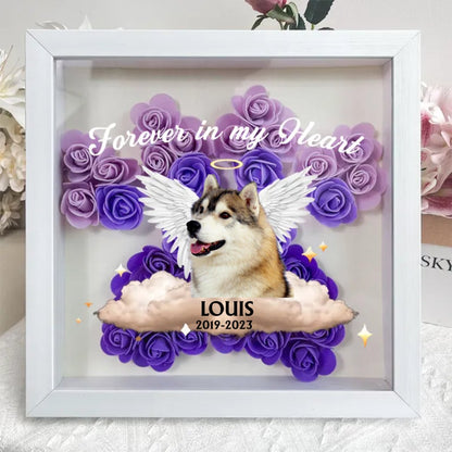 Pet Lovers - Forever In My Heart - Personalized Flower Shadow Box - Makezbright Gifts