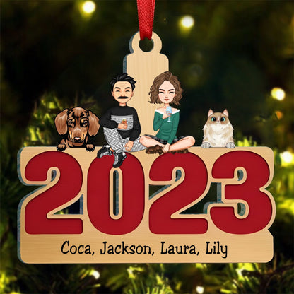 Pet Lovers - Happy Howlidays With All Our Love - Personalized Transparent Ornament Ver 2 (LH) - Makezbright Gifts