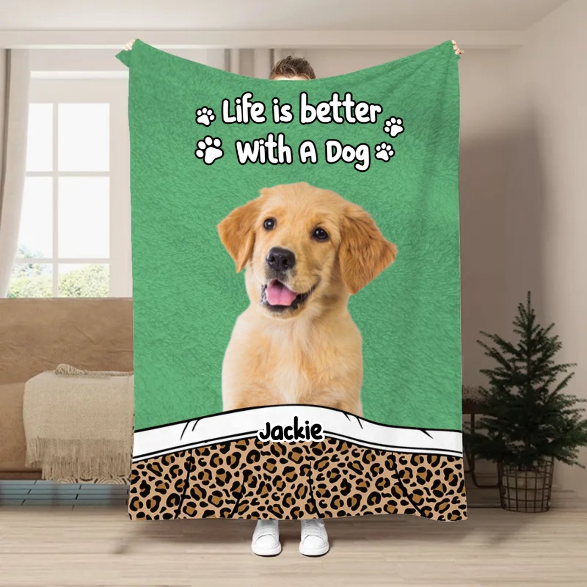 Pet Lovers - Life Is Better With Dogs & Cats - Personalized Blanket - Makezbright Gifts