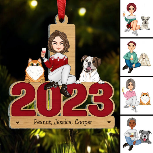 Pet Lovers - May Your Christmas Be Furry And Bright - Personalize Acrylic Ornament - Makezbright Gifts