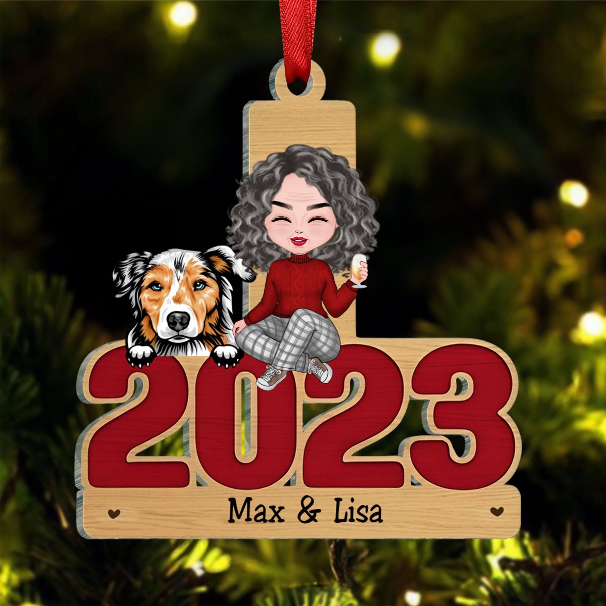 Pet Lovers - May Your Christmas Be Furry And Bright - Personalized Transparent Ornament - Makezbright Gifts