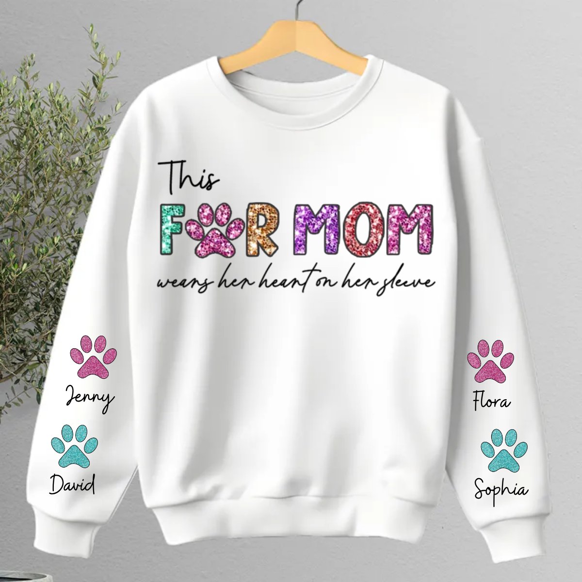 Pet Lovers - This Fur Mom Wears Her Heart On The Sleeve - Personalized Sweatshirt - Makezbright Gifts