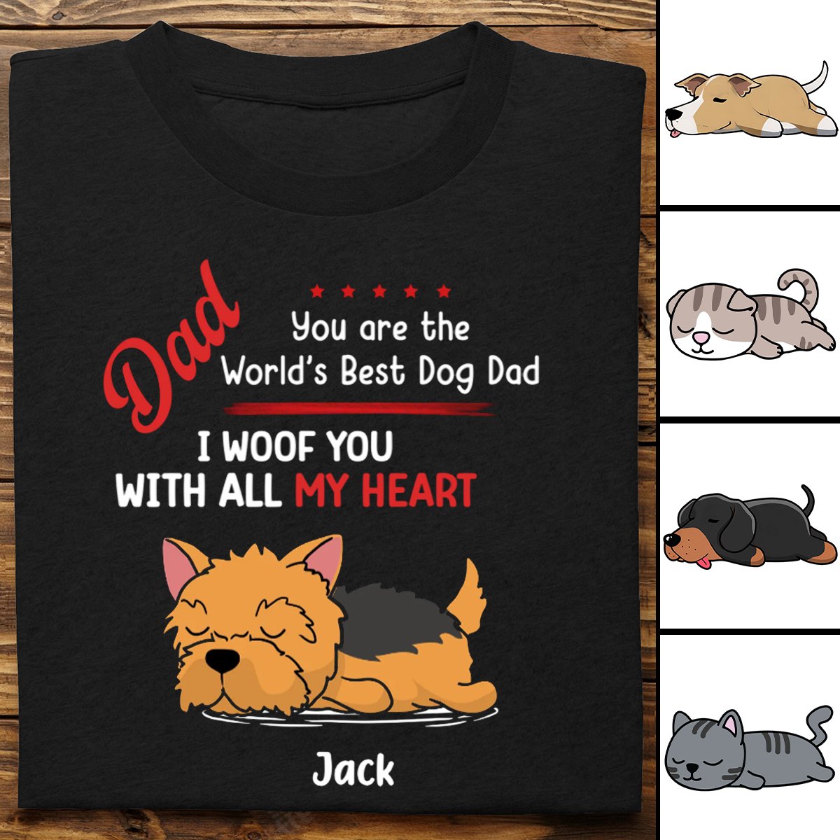Discover Pet Lovers - Woof All My Heart - Personalized Unisex T-shirt