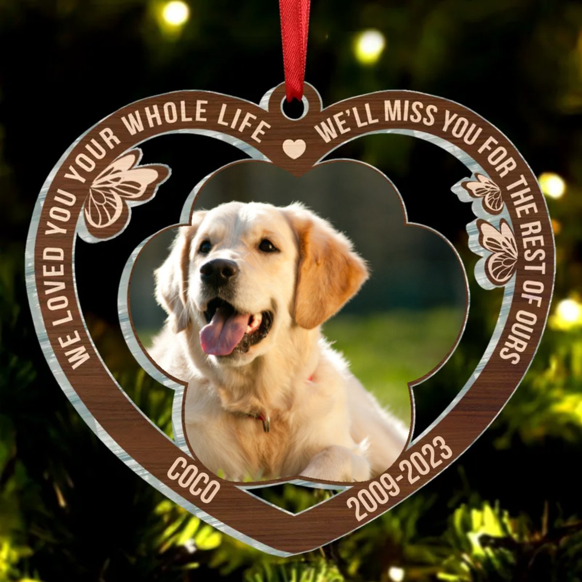 Pet Lovers - You Were My Favorite Hello And My Hardest Goodbye - Personalized Heart Ornament - Makezbright Gifts