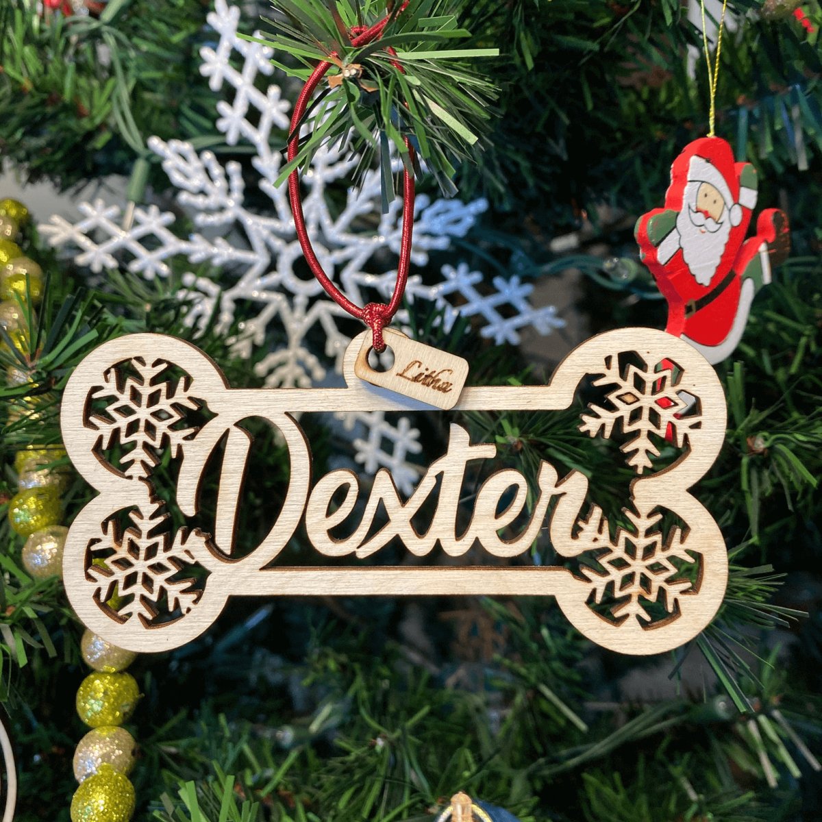 Pet Personalized name Christmas Ornaments - Dog Gifts - Personalized Acrylicen Ornaments - Makezbright Gifts