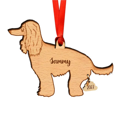 Pooping Dog 2022, Fun Christmas Tree Ornament, Custom Dog Breed And Dog Name Acrylicen Ornament - Makezbright Gifts