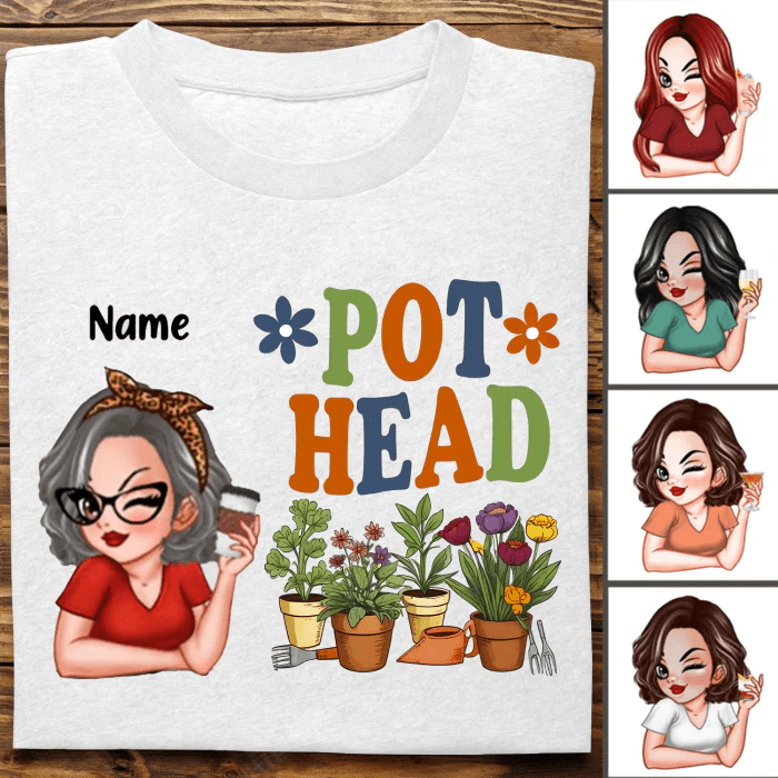 Pot Head Gardening - Personalized Unisex T - shirt, Sweater, Hoodie - Makezbright Gifts