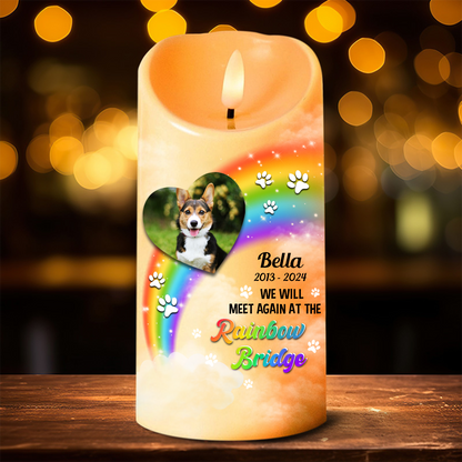 Custom Photo A Piece Of My Heart Miss You Memorial - Personalized Flameless LED Candle