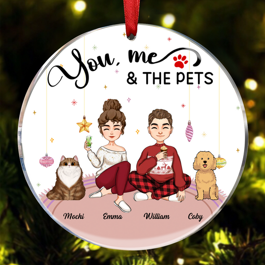 You, Me And The Pets - Personalized Acrylic Ornament