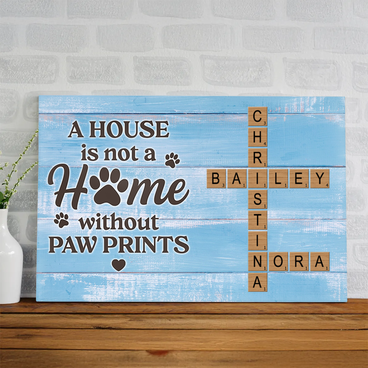 Home With Paw Prints Pet Crossword Puzzle Art - Personalized Poster