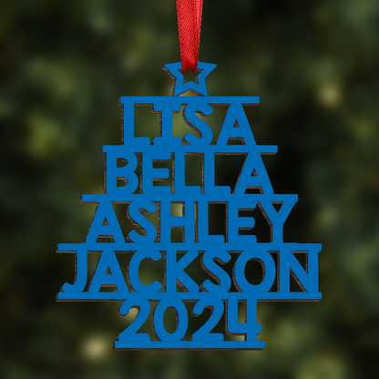 Custom Family Names 2024 Christmas Tree - Personalized Family Ornament