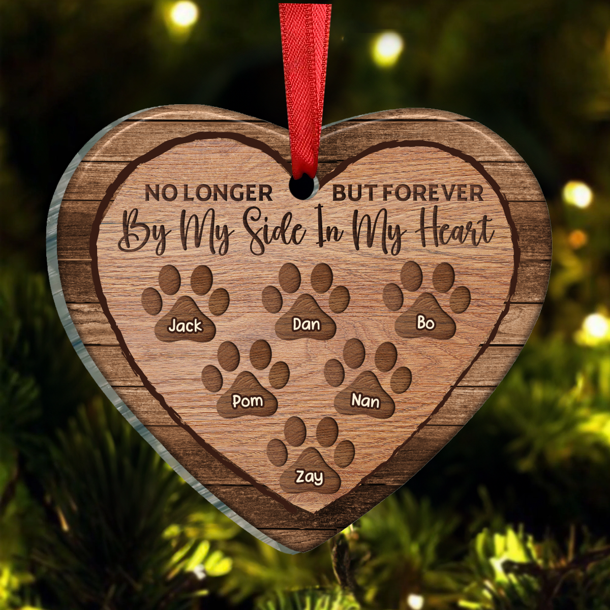 Dog & Cat Lovers Forever In My Heart - Memorial Gift - Christmas Gift - Personalized Custom Heart Acrylic Ornament