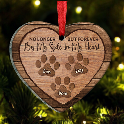 Dog & Cat Lovers Forever In My Heart - Memorial Gift - Christmas Gift - Personalized Custom Heart Acrylic Ornament