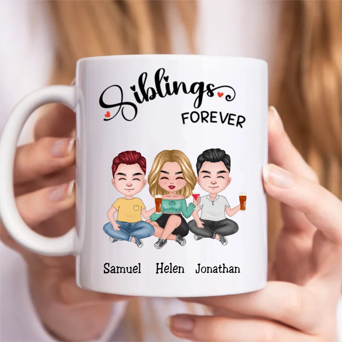 Siblings Forever - Personalized Mug (TB) - Makezbright Gifts