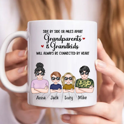 Side By Side Grandparent & Grandkids - Personalized Mug - Makezbright Gifts